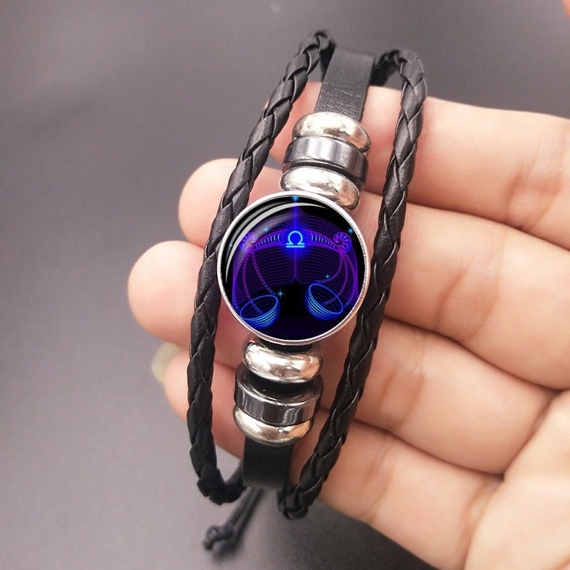 12 Constellations Luminous Bracelet Fashion Nightlight Punk Style Starry Sky Bracelet For Men Women Children - Prime Street