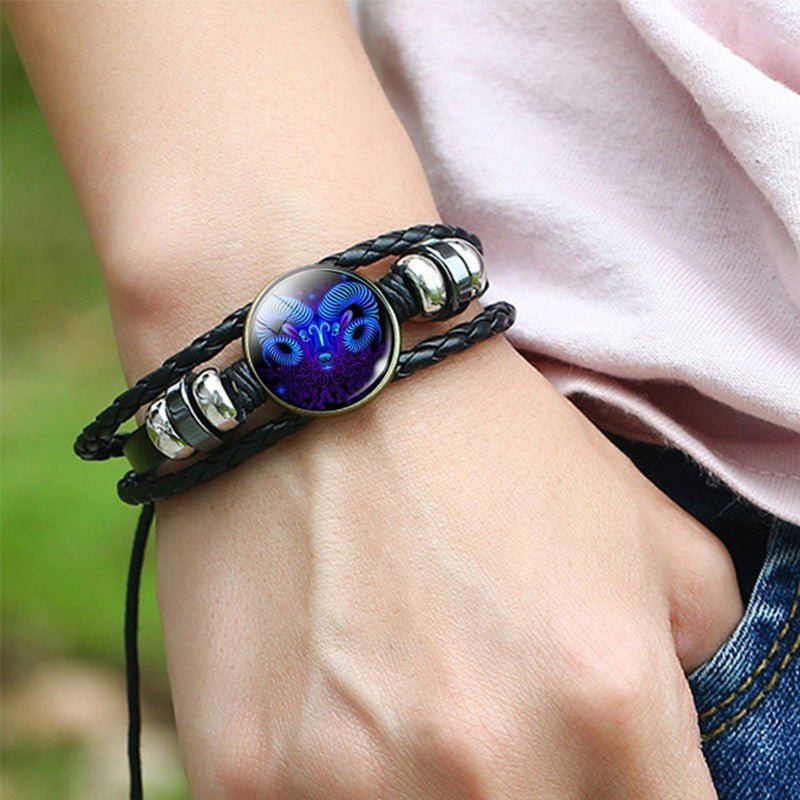 12 Constellations Luminous Bracelet Fashion Nightlight Punk Style Starry Sky Bracelet For Men Women Children - Prime Street