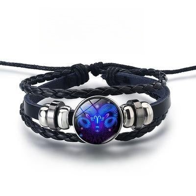 12 Constellations Luminous Bracelet Fashion Nightlight Punk Style Starry Sky Bracelet For Men Women Children - Prime Street