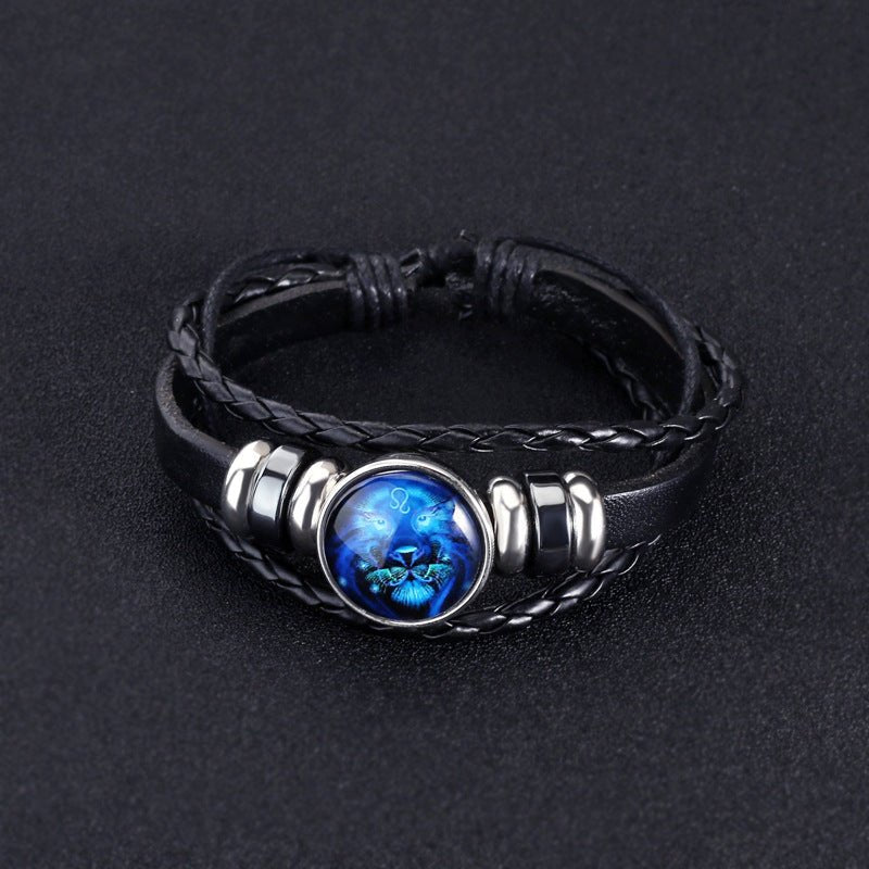 12 Constellations Luminous Bracelet Fashion Nightlight Punk Style Starry Sky Bracelet For Men Women Children - Prime Street