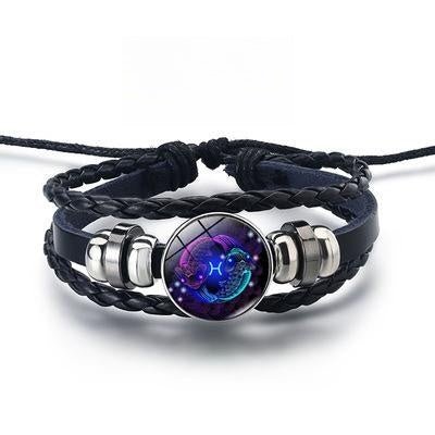 12 Constellations Luminous Bracelet Fashion Nightlight Punk Style Starry Sky Bracelet For Men Women Children - Prime Street