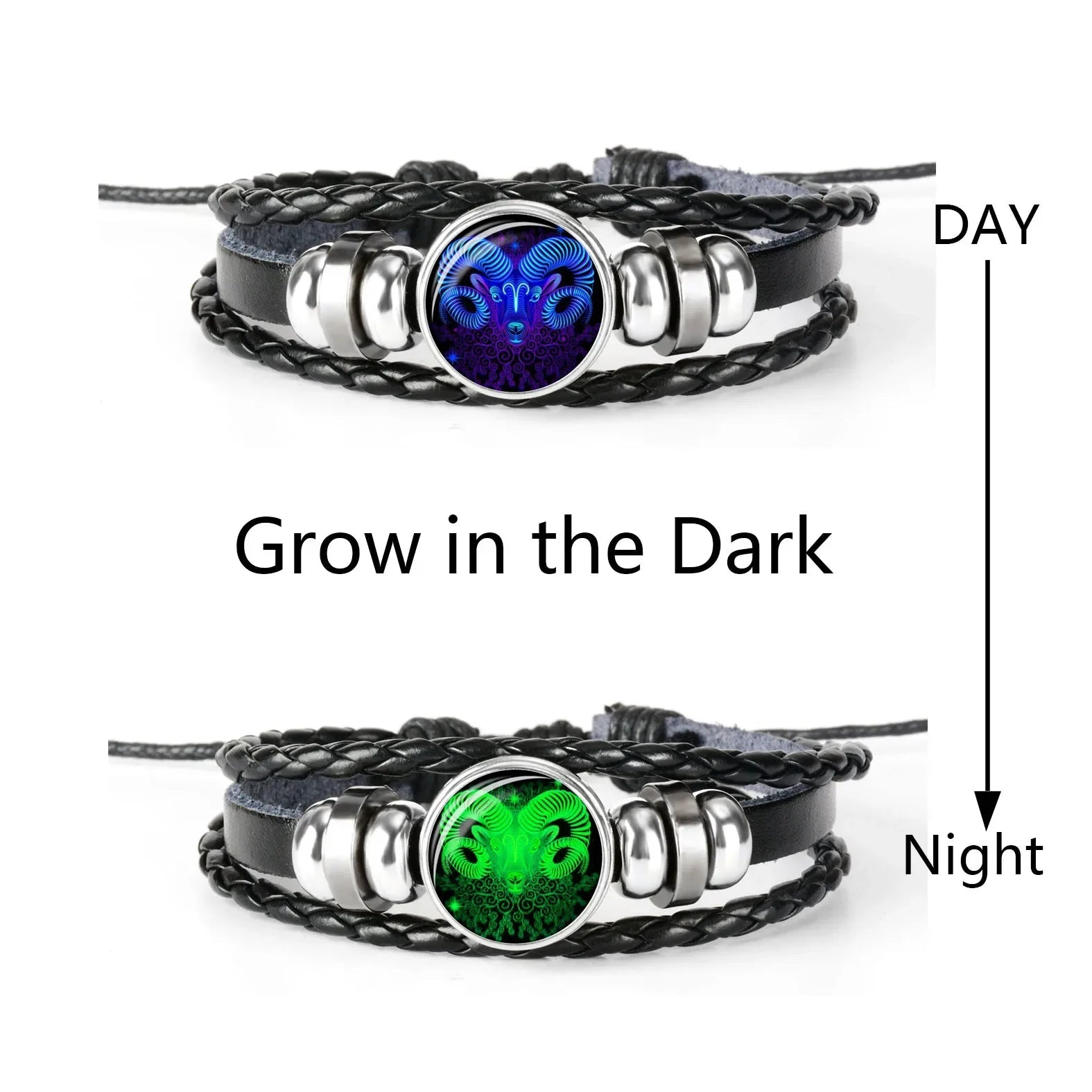 12 Constellations Luminous Bracelet Fashion Nightlight Punk Style Starry Sky Bracelet For Men Women Children - Prime Street