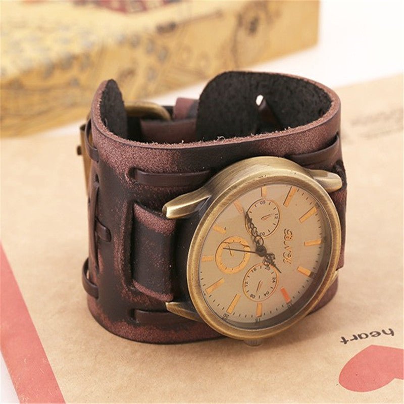 Accessories Foreign Trade Watches Retro Cowhide Watches Punk Watches Men'S Wrist Watches - Prime Street