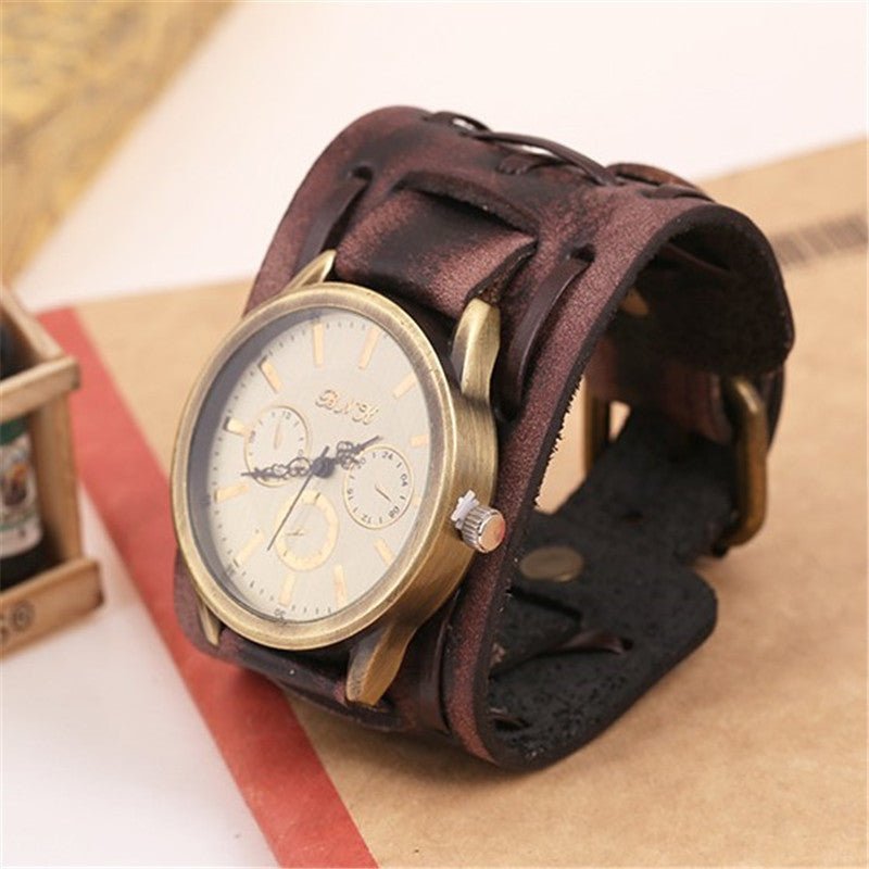 Accessories Foreign Trade Watches Retro Cowhide Watches Punk Watches Men'S Wrist Watches - Prime Street