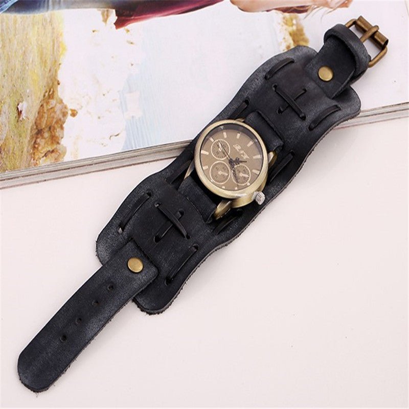 Accessories Foreign Trade Watches Retro Cowhide Watches Punk Watches Men'S Wrist Watches - Prime Street
