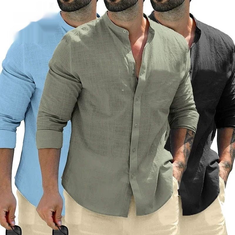 Autumn Mens Long Sleeve Shirts Cotton Business Men - Prime Street