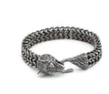 Bracelet Men Stainless Steel Vintage Black Wolf Head Cuban Chain Hand Wristband Male Fashion Jewelry Wholesale Accessories Gifts - Prime Street