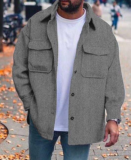 Coat Men Polo Collar Top Men Fashion Work Clothes - Prime Street