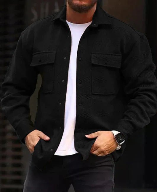 Coat Men Polo Collar Top Men Fashion Work Clothes - Prime Street