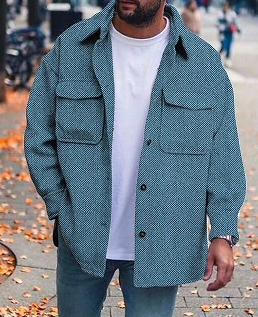 Coat Men Polo Collar Top Men Fashion Work Clothes - Prime Street