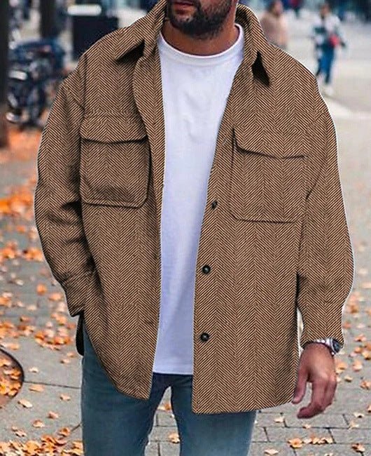 Coat Men Polo Collar Top Men Fashion Work Clothes - Prime Street