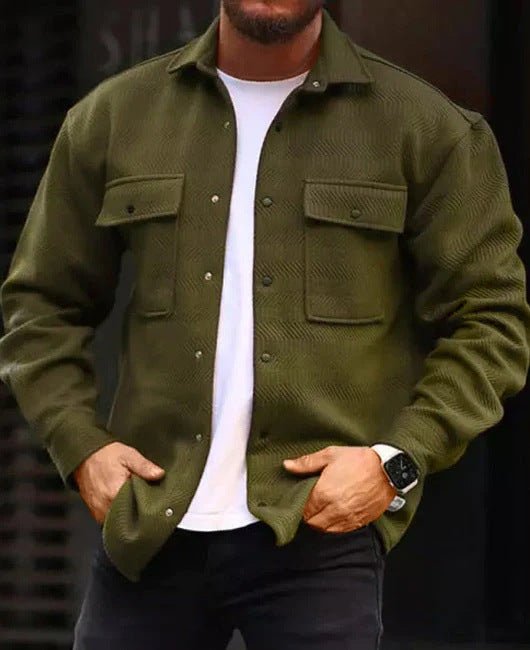 Coat Men Polo Collar Top Men Fashion Work Clothes - Prime Street
