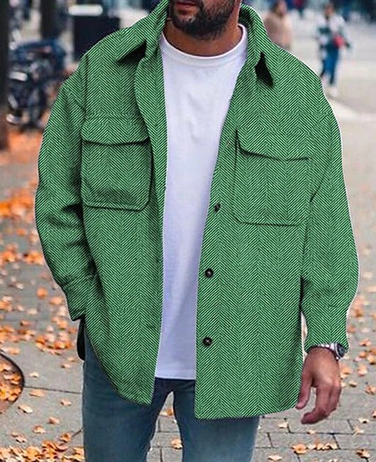 Coat Men Polo Collar Top Men Fashion Work Clothes - Prime Street