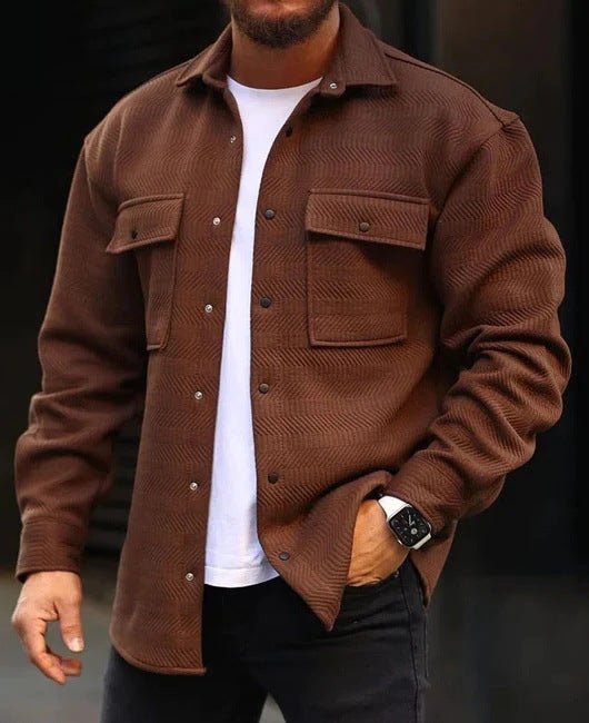 Coat Men Polo Collar Top Men Fashion Work Clothes - Prime Street