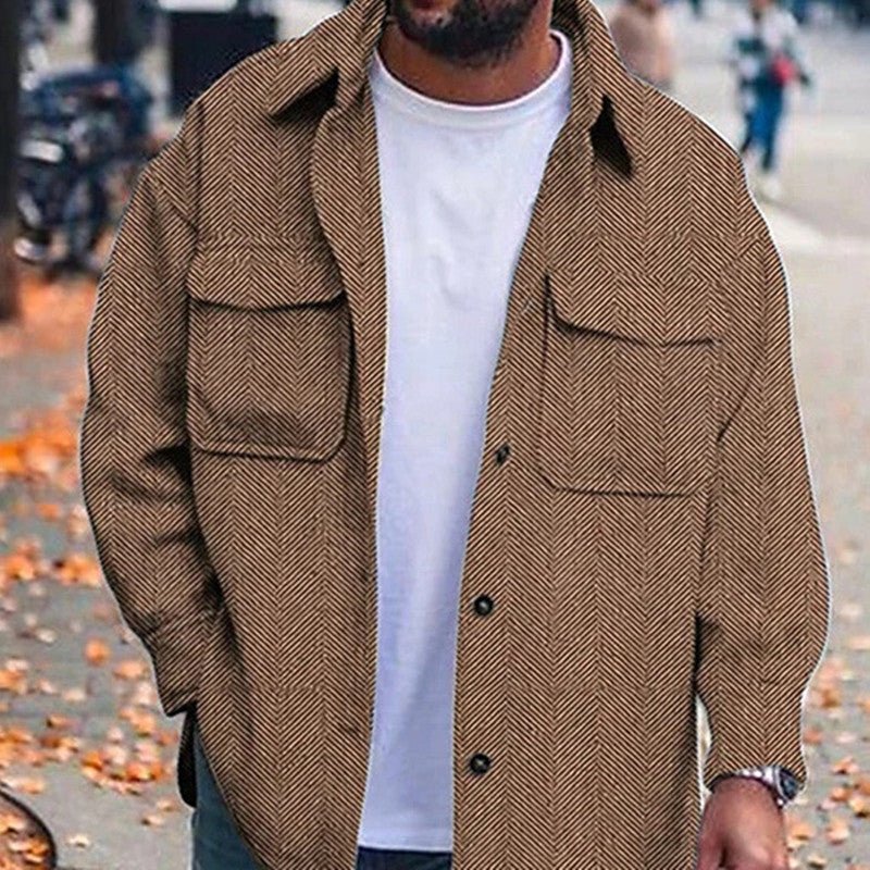 Coat Men Polo Collar Top Men Fashion Work Clothes - Prime Street