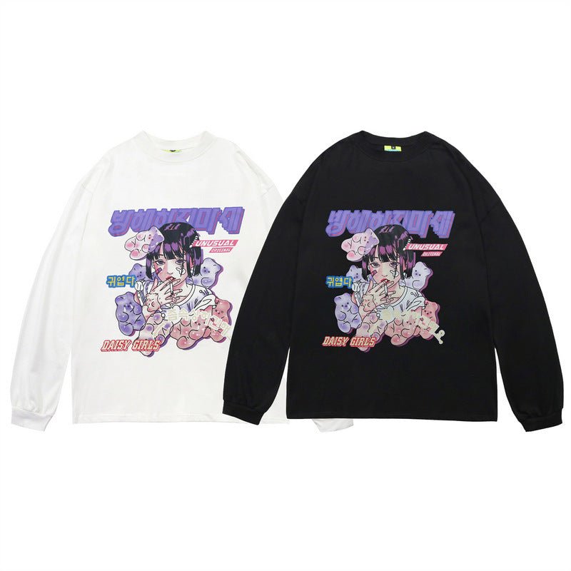 Comic Print Autumn Long Sleeve T Shirts For Men And Women - Prime Street