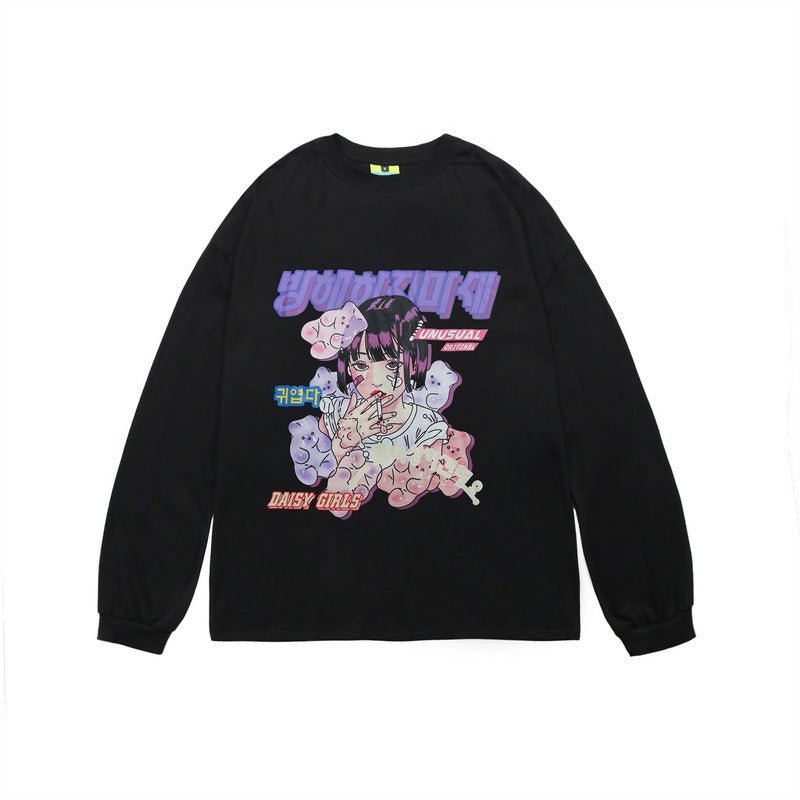 Comic Print Autumn Long Sleeve T Shirts For Men And Women - Prime Street