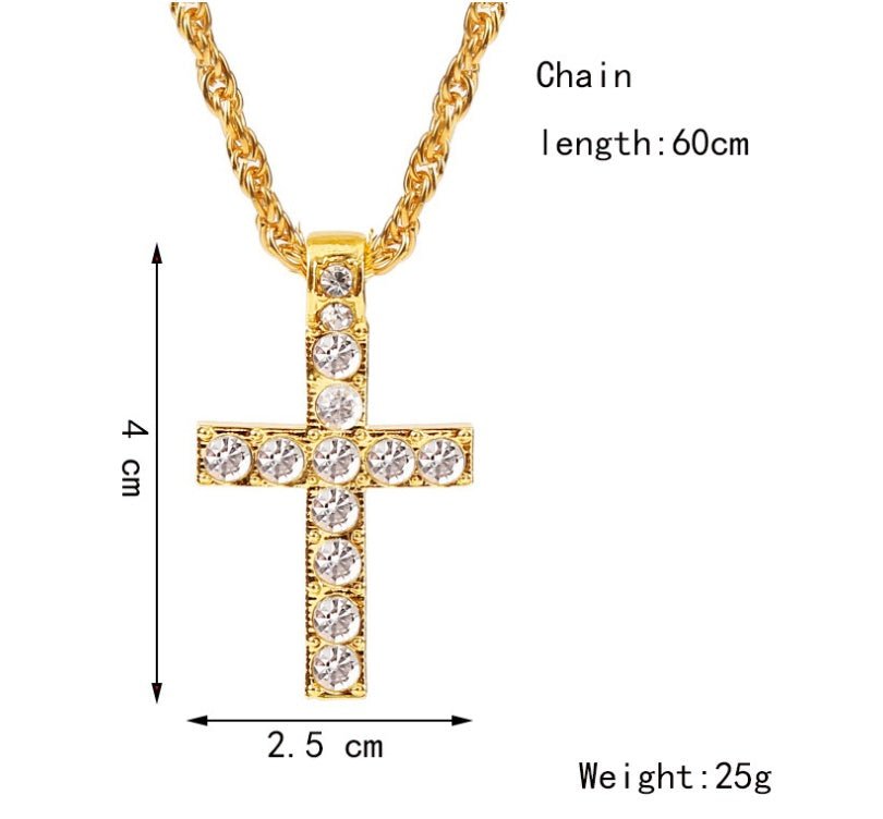 Cross Pendant Necklaces For Women Men Punk Hiphop Rope Chain On Neck Rapper Jewelry - Prime Street