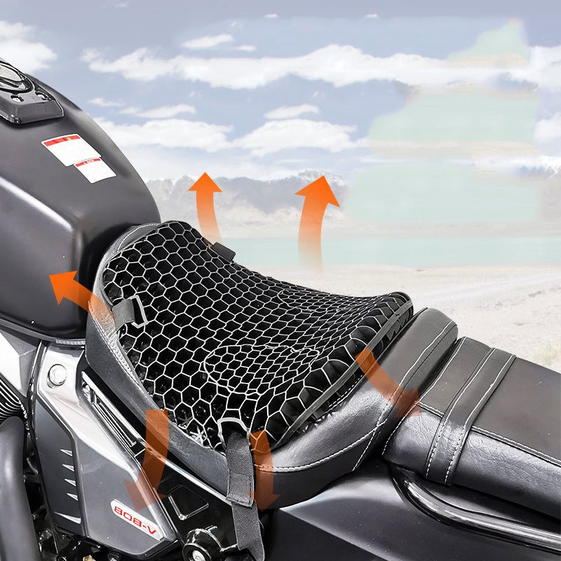 Damping Type Motorcycle Seat Cushion Four Seasons Breathable Electric Car Seat Cushion Motorcycle Safety Accessories - Prime Street
