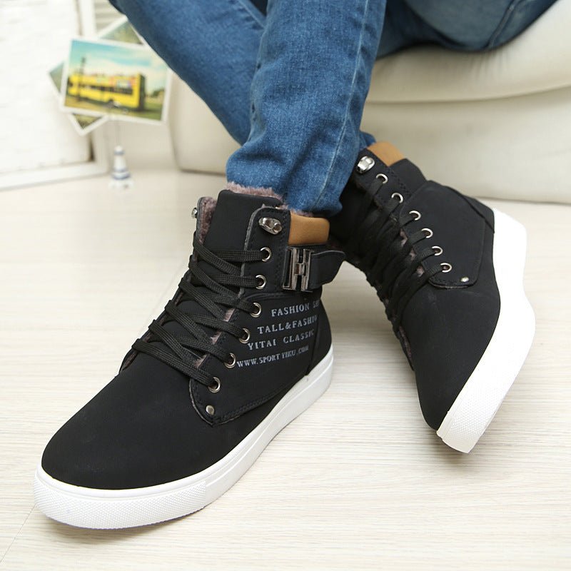 DEKABR Hot Men Shoes Fashion Warm Fur Winter Men Boots Autumn Leather Footwear For Man New High Top Canvas Casual Shoes Men - Prime Street