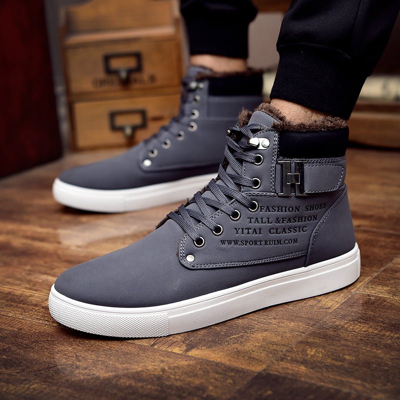 DEKABR Hot Men Shoes Fashion Warm Fur Winter Men Boots Autumn Leather Footwear For Man New High Top Canvas Casual Shoes Men - Prime Street
