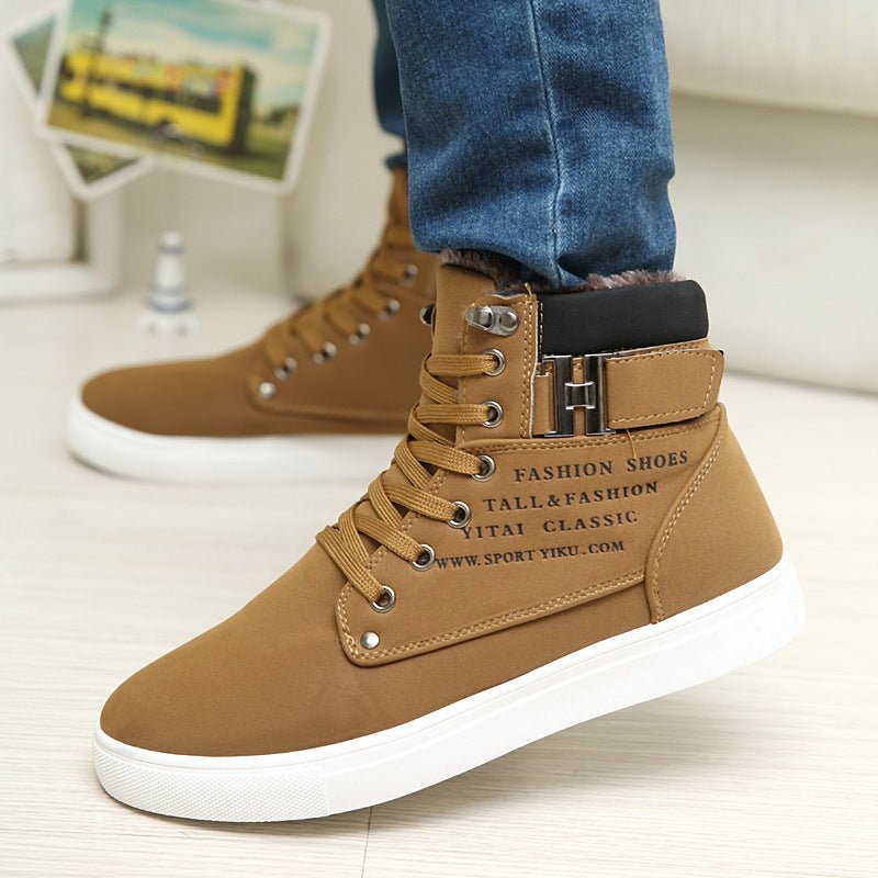 DEKABR Hot Men Shoes Fashion Warm Fur Winter Men Boots Autumn Leather Footwear For Man New High Top Canvas Casual Shoes Men - Prime Street