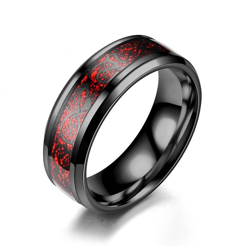 Dragon Pattern Rings Men Stainless Steel Ring Jewelry - Prime Street