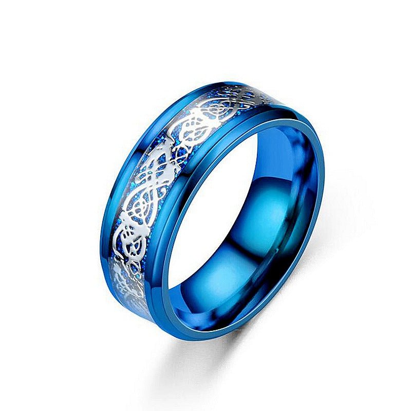 Dragon Pattern Rings Men Stainless Steel Ring Jewelry - Prime Street