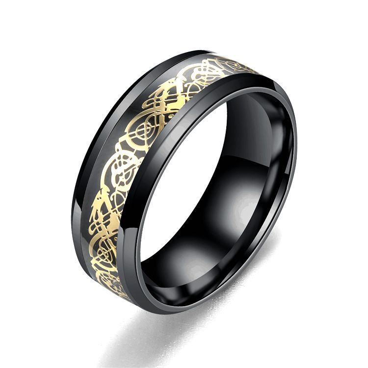 Dragon Pattern Rings Men Stainless Steel Ring Jewelry - Prime Street