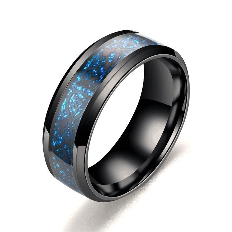 Dragon Pattern Rings Men Stainless Steel Ring Jewelry - Prime Street