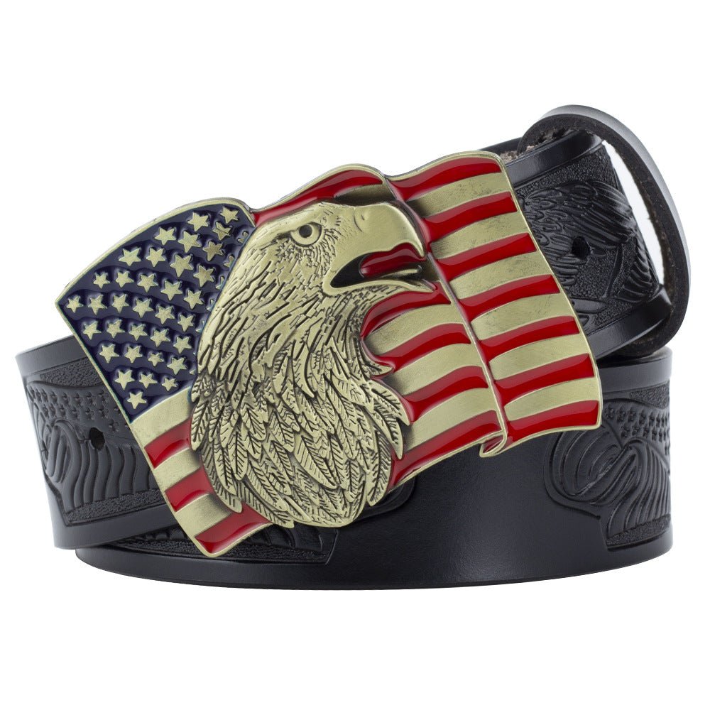 Eagle Buckle Genuine Leather Men's Casual Belt Leisure Fashion Clothing Accessories - Prime Street
