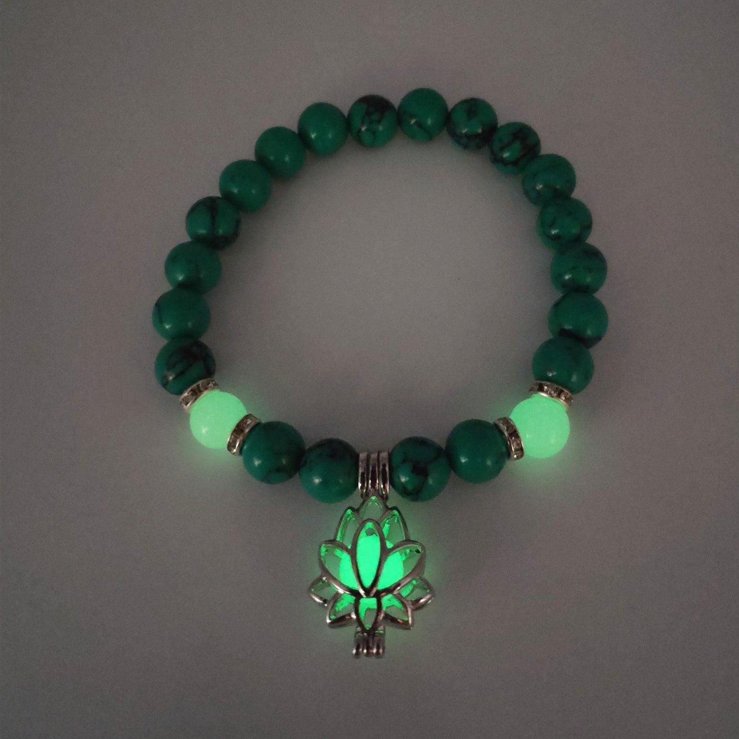 Energy Luminous Lotus Natural Stone Bracelet Yoga Healing Luminous Glow In The Dark Charm Beads Bracelet For Men Women Prayer Buddhism - Prime Street
