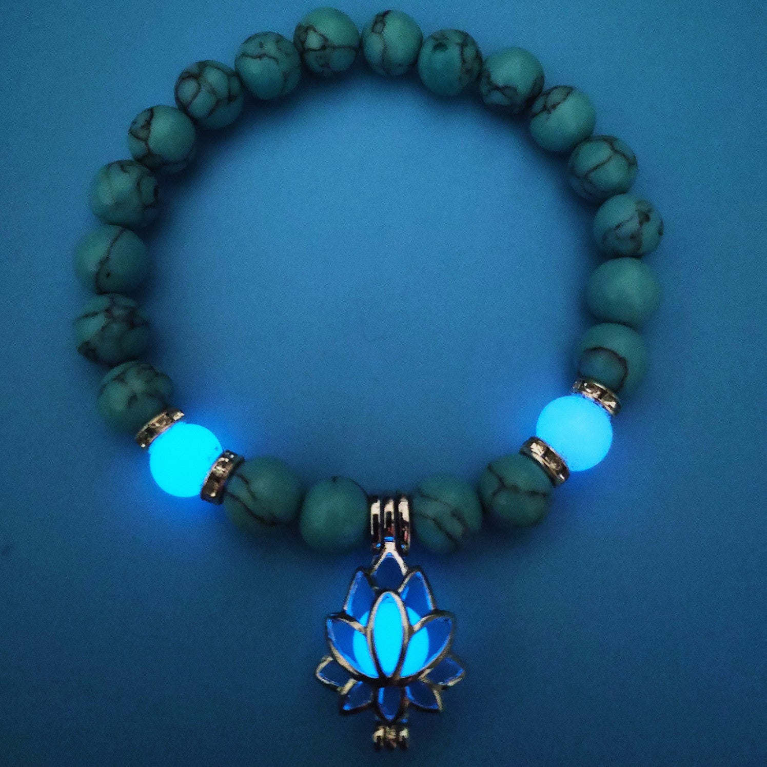 Energy Luminous Lotus Natural Stone Bracelet Yoga Healing Luminous Glow In The Dark Charm Beads Bracelet For Men Women Prayer Buddhism - Prime Street