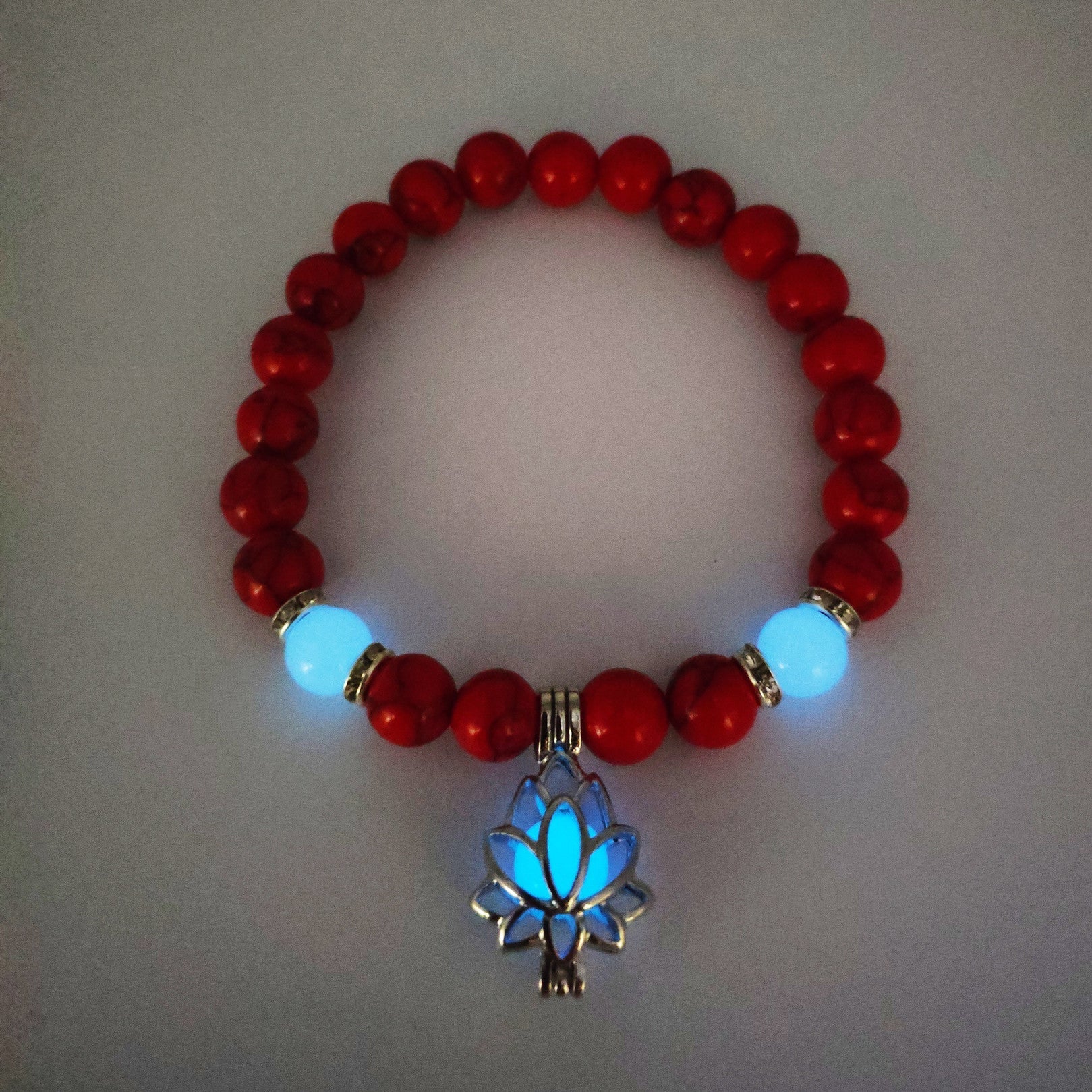 Energy Luminous Lotus Natural Stone Bracelet Yoga Healing Luminous Glow In The Dark Charm Beads Bracelet For Men Women Prayer Buddhism - Prime Street