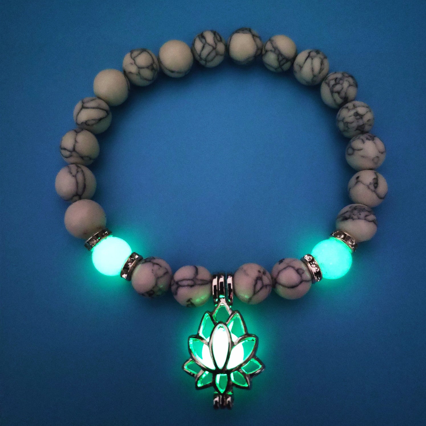 Energy Luminous Lotus Natural Stone Bracelet Yoga Healing Luminous Glow In The Dark Charm Beads Bracelet For Men Women Prayer Buddhism - Prime Street