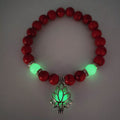 Energy Luminous Lotus Natural Stone Bracelet Yoga Healing Luminous Glow In The Dark Charm Beads Bracelet For Men Women Prayer Buddhism - Prime Street