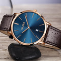 Fashion Casual Watch Men Luxury Brand Mens Watches Leather Sport Waterproof Auto Date Quartz Wristwatch - Prime Street