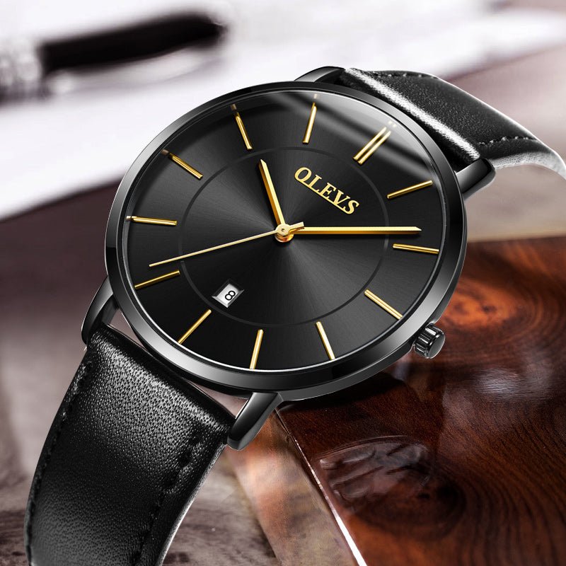 Fashion Casual Watch Men Luxury Brand Mens Watches Leather Sport Waterproof Auto Date Quartz Wristwatch - Prime Street