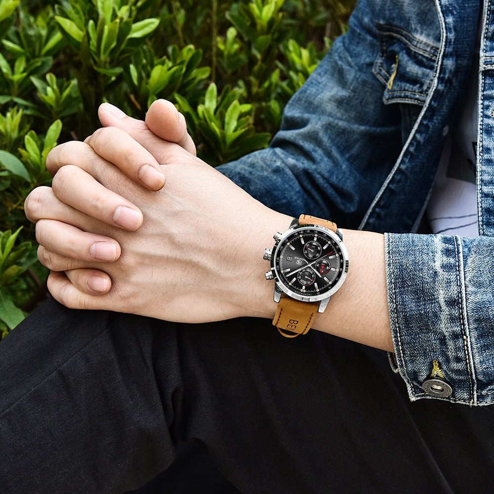 Fashion Casual Watch Mens Watches Men Luxury Brand Quartz Watch Business Leather Men's Watches Clock - Prime Street