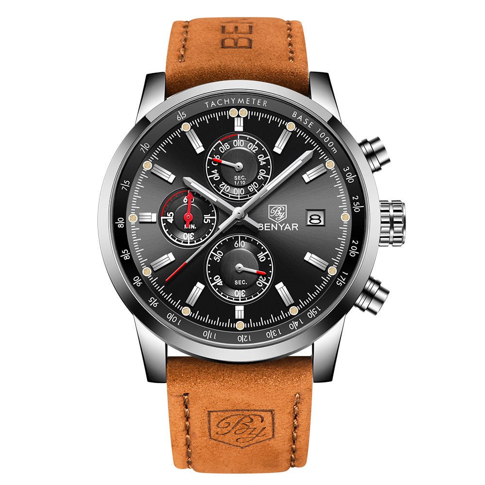 Fashion Casual Watch Mens Watches Men Luxury Brand Quartz Watch Business Leather Men's Watches Clock - Prime Street