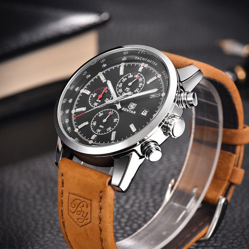 Fashion Casual Watch Mens Watches Men Luxury Brand Quartz Watch Business Leather Men's Watches Clock - Prime Street