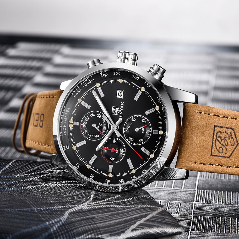 Fashion Casual Watch Mens Watches Men Luxury Brand Quartz Watch Business Leather Men's Watches Clock - Prime Street