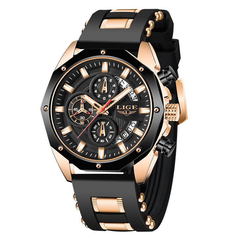 Fashion Mens Watches Top Brand Luxury Silicone Sport Watch Men Quartz Date Clock Waterproof Wristwatch Chronograph - Prime Street