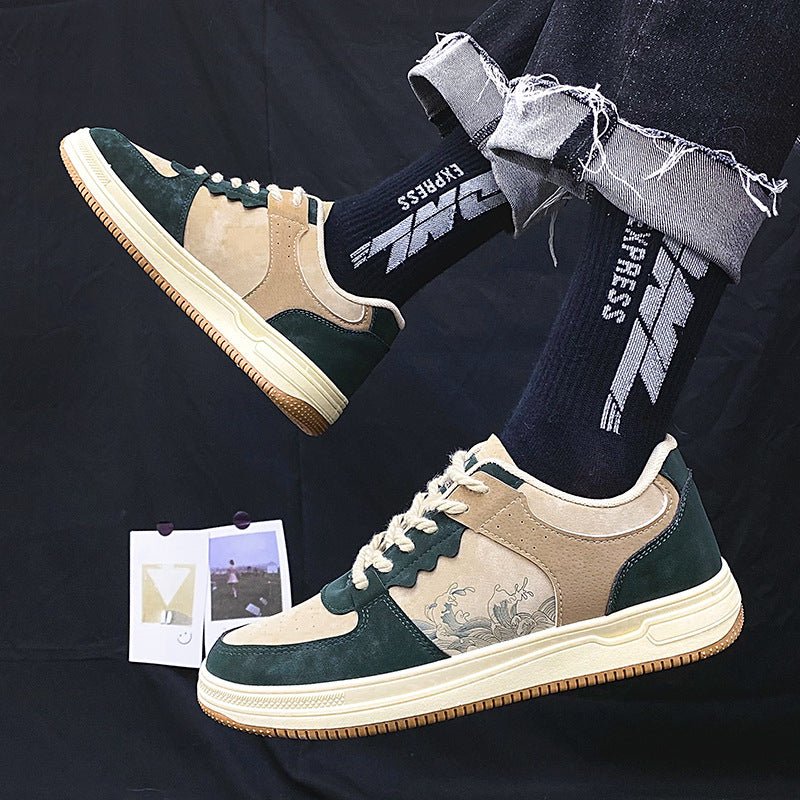 Lace-up Casual Shoes Men Soft Thick Sole Fashion Comfortable Breathable Flats Sneakers Student Platform Outdoor Walking Shoes - Prime Street