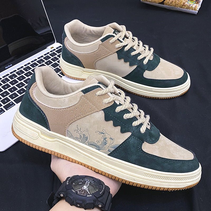 Lace-up Casual Shoes Men Soft Thick Sole Fashion Comfortable Breathable Flats Sneakers Student Platform Outdoor Walking Shoes - Prime Street