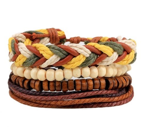 Leather Bracelet Men Multilayer Bead Bracelet Punk Wrap Bracelets for Women Vintage punk Men Jewelry - Prime Street