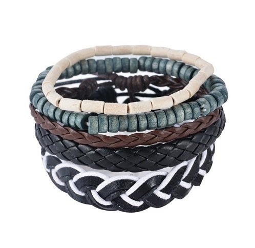 Leather Bracelet Men Multilayer Bead Bracelet Punk Wrap Bracelets for Women Vintage punk Men Jewelry - Prime Street