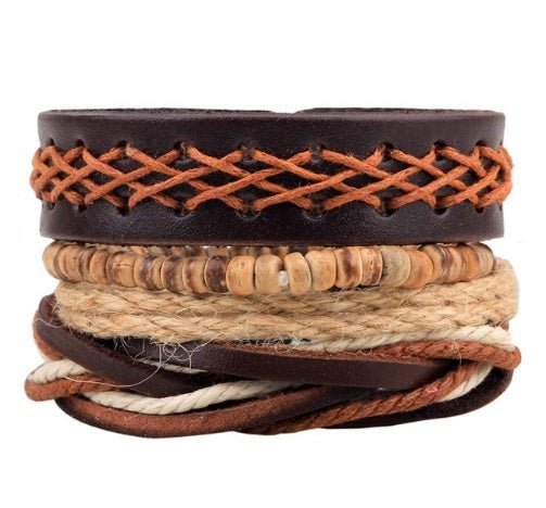 Leather Bracelet Men Multilayer Bead Bracelet Punk Wrap Bracelets for Women Vintage punk Men Jewelry - Prime Street