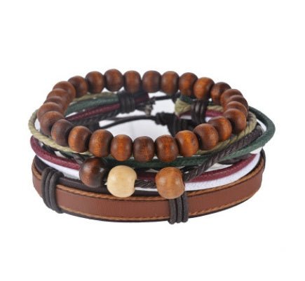 Leather Bracelet Men Multilayer Bead Bracelet Punk Wrap Bracelets for Women Vintage punk Men Jewelry - Prime Street