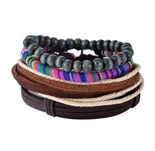 Leather Bracelet Men Multilayer Bead Bracelet Punk Wrap Bracelets for Women Vintage punk Men Jewelry - Prime Street